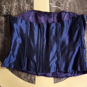 💙 Strapless Zipper corset top,by Scott McClintock,  beautiful color blue/purple
